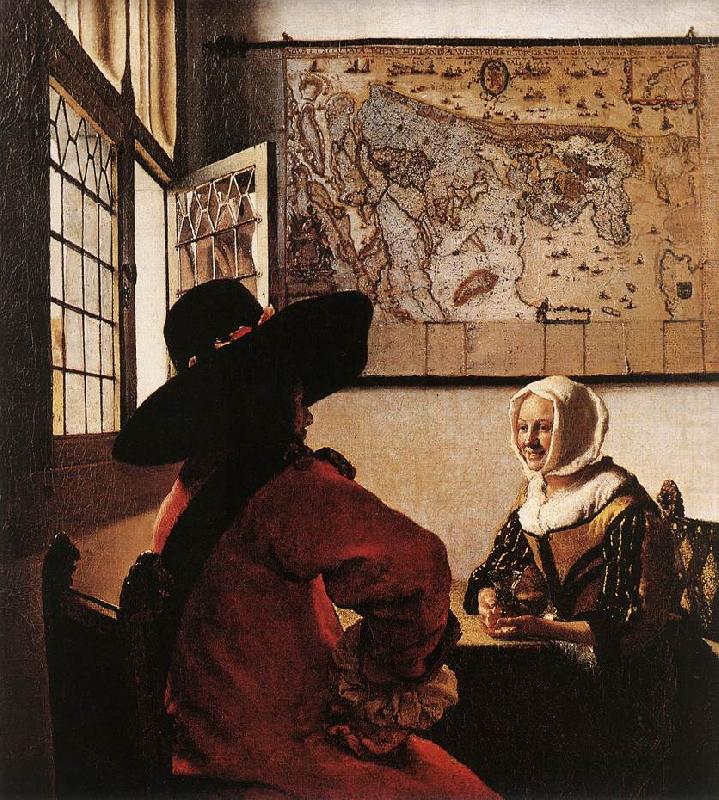 Officer with a Laughing Girl, Jan Vermeer